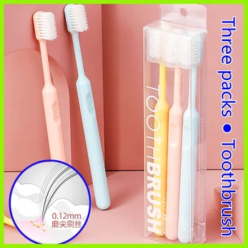 【3pcs】 0.12 mm Nano Diş Fırçası Yumuşak Kıllar Diş Fırçası Banyo Antibakteriyel İnce Yumuşak Ağız Hijyeni Diş Fırçası Manuel 0