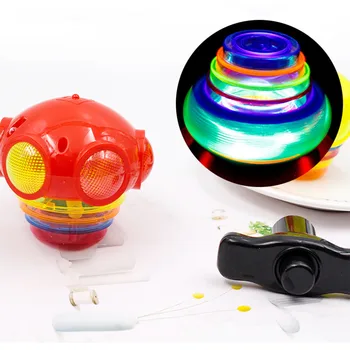 Çocuklar Renkli Müzik Aydınlık Elektrikli Top Oyuncaklar Sıcak Satış Bulmaca Glow Top Dönen Oyuncak Launcher İle