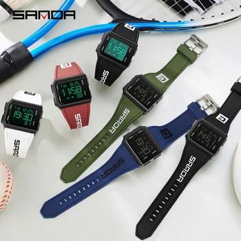 SANDA Marka erkek Saatler Moda Casual İzle Erkekler için Spor LED Dijital Kol Saati Su Geçirmez Askeri Saat Relogio Masculino 1