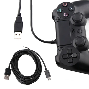 PS4 Denetleyicileri için Uzun 3 Metre Mikro USB Şarj Şarj Güç Kablosu 1