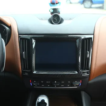 Plastik Karbon Fiber Stil İç Navigasyon kutusu Çerçeve Kapak Trim Aksesuarları Için Maserati Levante 2016 Araba-Styling
