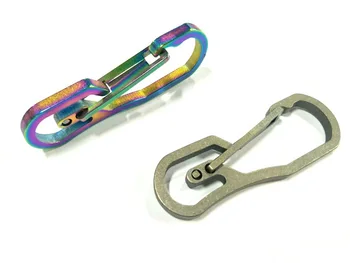 1 ADET EDC Titanyum Alaşımlı Asmak Toka Karabina Dağcılık Toka Aksesuarları Anahtarlık Anahtarlık Halka Kanca EDC Çok aracı