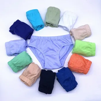8 adet / grup Düz Renk Erkek Külot pamuk iç çamaşırı Şort Çocuk Külot Giyim Çocuk 1-10 yıl