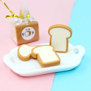 2 Takım 13*15*5mm Minyatür Kil tost ekmeği, Simülasyon Gıda FlatBack Cabochon telefon süsü / Dollhouse El Sanatları Yapımı 5