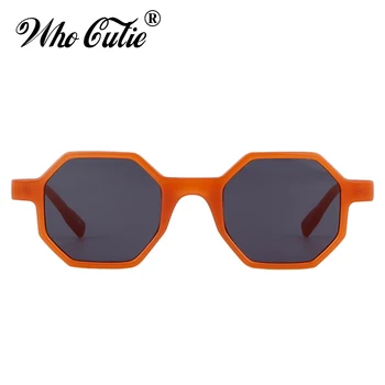 KIM CUTIE 2018 Sekizgen Güneş Gözlüğü Erkek Kadın Marka Tasarımcısı Vintage Turuncu Çerçeve Pembe Lens Kadın güneş gözlüğü Retro Shades OM553