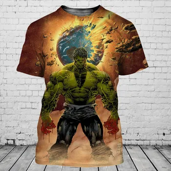 Hulk Komik Marvel erkekler kadınlar Kısa Kollu rahat tarzı 3D baskı t shirt Yaz Casual Streetwear Tee Üstleri Karikatür