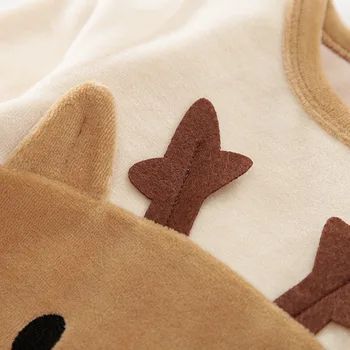 2022 Bebek Sonbahar Kış Giysileri Romper Kalın Peluş Sıcak Yürümeye Başlayan Çocuk Kıyafetleri Noel Geyik Kostüm Güz Butik Çocuk Giyim