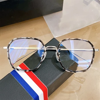 New York tasarımcı Retro büyük yuvarlak gözlük çerçeve alaşım gözlük mavi ışık reçete optik gözlük moda Ins tarzı tb128 0