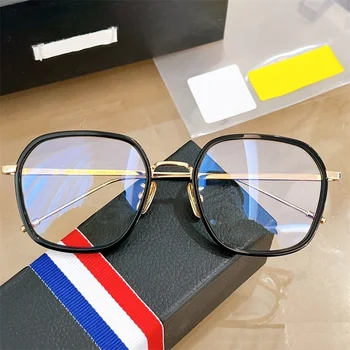 New York tasarımcı Retro büyük yuvarlak gözlük çerçeve alaşım gözlük mavi ışık reçete optik gözlük moda Ins tarzı tb128 2