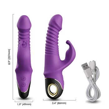 2021 Tavşan Vibratör Kadınlar İçin Otomatik Teleskopik Rotasyon G-spot Klitoris Stimülatörü Kadın Mastürbasyon Seks Oyuncakları Yetişkinler İçin