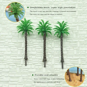 Ölçekli Palmiye Ağaçları Hindistan Cevizi ABS Plastik Modeli Minyatür Sahne Sahne Tren Düzeni Yapılar