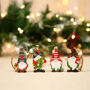 12 Adet / takım Navidad 2022 Noel Cüceler Ahşap Kolye Noel Ağacı Süsleme Doğum Noel Noel Dekorasyon Ev İçin Yeni Yıl
