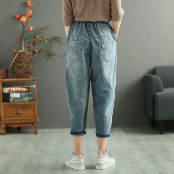 Max LuLu Bahar Yeni Tasarım 2022 Bayan Patchwork Baskılı Kot Pantolon Bayanlar Moda Manşetleri Düğmeler Mavi Kot Kadın Pantalon