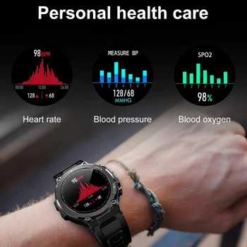 Askeri Taktik Akıllı İzle Erkekler Bluetooth Çağrı Açık Su Geçirmez Smartwatch Kalp Hızı Spor İzci Samsung IOS Telefon için