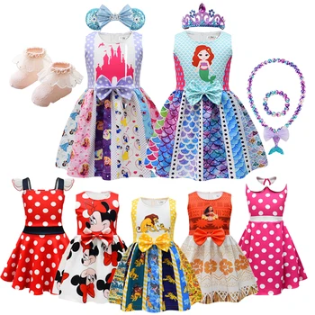 DİSNEY Fantezi Kız Elbise Noel Cadılar Bayramı Cosplay Kostümleri Çocuklar Ekleme Pamuk Prenses Elbise Yay tutu Balo Vestidos