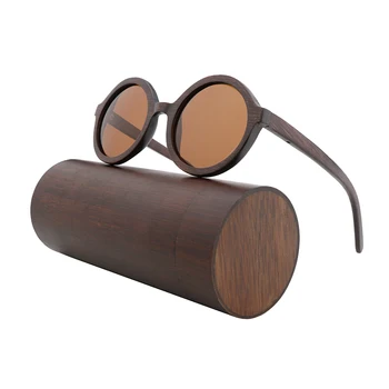 Retro Fashion Sunshades Men's Bamboo Frame Sunglasses Polarized  Carved Design Driving Square Style очки солнечные женские 0