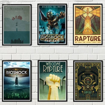 Bioshock Infinite Çekim Posteri Oyunu Anime Duvar Sanatı Baskılar Kaliteli resim tuvali Boyama Oturma Odası İçin Dekoratif 3