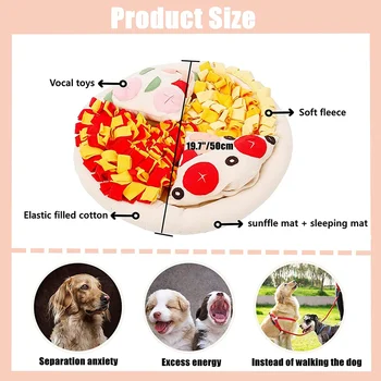 Köpek Snuffle Paspaslar Çıkarılabilir Pizza Şekli Evcil Besleme Paspaslar Köpek Bulmaca Interaktif Oyuncaklar Kar Yavaş Gıda Eğitim Pedleri Yavru 0