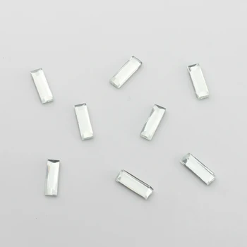 4 * 11mm 100 adet/grup Kristal Cam Düz dipli Dikdörtgen Matkap Gevşek Boncuk Charms DIY Küpe Kolye Takı Aksesuarları