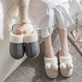 Kadın Ayakkabı 2022 kışlık terlik Bayanlar Kabarık Kapalı Ev Çift Hafif Yumuşak Rahat Düz Terlik Zapatos De Mujer