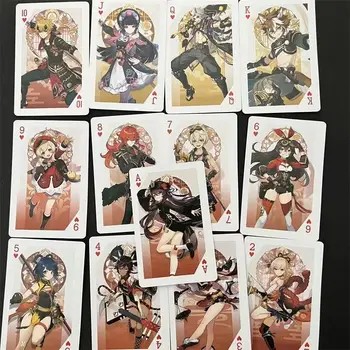 1 takım Anime Oyunu Genshin Darbe Cosplay Poker Kartları Oyuncak Kağıt oyun kartı Parti Kurulu Oyun Koleksiyonu Hediye