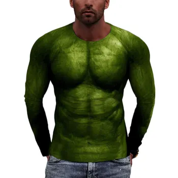 Erkekler Bahar T Shirt Uzun Kollu Streetwear Erkek Büyük Boy T-shirt Marvel Kahraman Hulk 3D Baskılı Serin Moda kadın kıyafetleri Tees