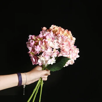 Yapay çiçek ortanca ev dekorasyon düğün buket çiçek gelin buketi yol kurşun ipek sahte çiçek duvar noel hediyesi
