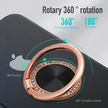 Lüks Metal Cep Telefonu Soket Standı Evrensel 360 Derece Rotasyon Parmak Yüzük Tutucu Manyetik iphone 12 pro Smartphone