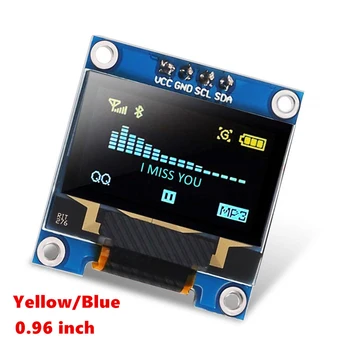 0.91 inç 0.96 inç OLED IIC Beyaz/sarı MAVİ/MAVİ 12864 OLED Ekran Modülü I2C SSD1306 LCD ekran panosu Arduino için