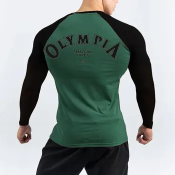 2021 Yeni Marka Erkek Spor Uzun kollu T Gömlek Erkekler Moda Gömlek Yaz Spor Salonları kısa kollu tişört Pamuk Casual Tops Giyim