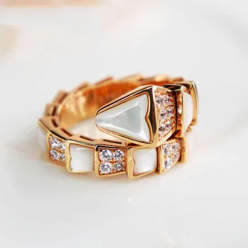 Klasik Moda 14K Gül Altın Kakma Kristal Tasarım Yeşim Yüzükler Kadınlar İçin 585 Mor Altın Açılış Ayarlanabilir Takı 5