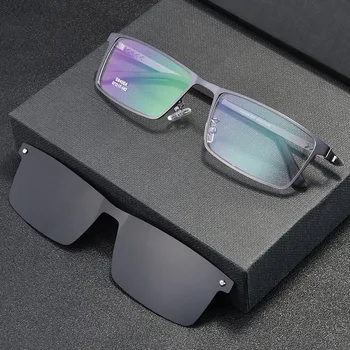 BCLEAR Optik Gözlük Çerçevesi Erkekler güneş gözlüğü üzerinde klipsli polarize Manyetik Gözlük Erkek Reçete Gözlük Tam Jant 1