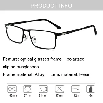 BCLEAR Optik Gözlük Çerçevesi Erkekler güneş gözlüğü üzerinde klipsli polarize Manyetik Gözlük Erkek Reçete Gözlük Tam Jant 5