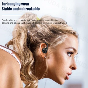 Spor Bluetooth kablosuz mikrofonlu kulaklıklar IPX5 Su Geçirmez Kulak Kancası Bluetooth Kulaklık HiFi Stereo müzik kulaklıkları Telefon için 0