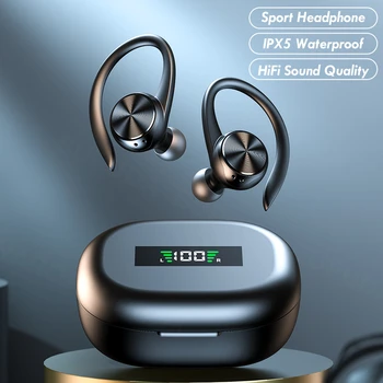 Spor Bluetooth kablosuz mikrofonlu kulaklıklar IPX5 Su Geçirmez Kulak Kancası Bluetooth Kulaklık HiFi Stereo müzik kulaklıkları Telefon için 3