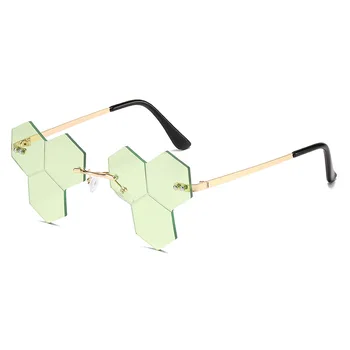 Hip Hop Çerçevesiz Güneş Gözlüğü Kişilik Komik Elmas Gözlük Özel Şekilli Lens syze dielli pa buzë lustige sonnenbrille