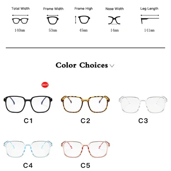 Kare Büyük Boy Gözlük gözlük çerçeveleri Retro Dikdörtgen Gözlük Çerçeve Şeffaf Lens Siyah Leopar Gözlük Çerçeveleri Kadınlar Erkekler İçin 0