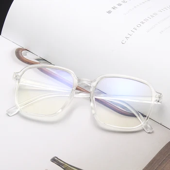 Kare Büyük Boy Gözlük gözlük çerçeveleri Retro Dikdörtgen Gözlük Çerçeve Şeffaf Lens Siyah Leopar Gözlük Çerçeveleri Kadınlar Erkekler İçin 2