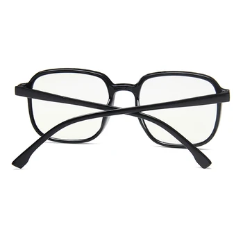 Kare Büyük Boy Gözlük gözlük çerçeveleri Retro Dikdörtgen Gözlük Çerçeve Şeffaf Lens Siyah Leopar Gözlük Çerçeveleri Kadınlar Erkekler İçin 5