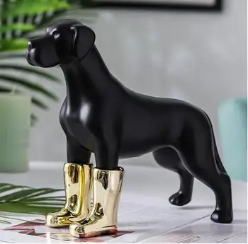 Kaniş seramik köpek İskandinav tarzı yumuşak dekorasyon el sanatları ofis ev mobilyası Hayvan ev el sanatları