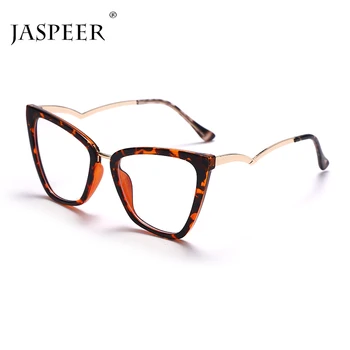 JASPEER kedi gözü Anti mavi ışık gözlük kadın gözlük çerçeve Vintage optik gözlük şeffaf mavi ışık engelleme gözlük 0