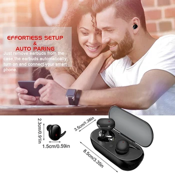 Y30 TWS kablosuz bluetooth 5.0 Kulaklık 3D stereo kulaklık Ses Müzik Kulaklık Kulak Kulaklık için Şarj Kutusu ile akıllı telefon
