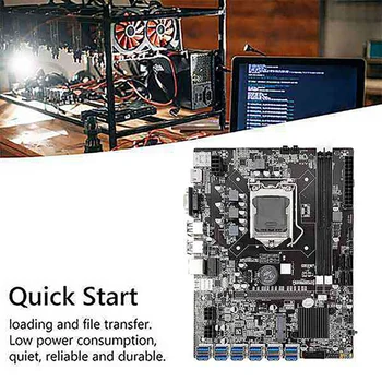 12 GPU B75 ETH/BTC Madencilik Anakart+CPU+Fan+Güç Kablosu+SATA Kablo+Kablo 12 USB3 Geçin.0(PCIE) LGA1155 DDR3 SATA3.0
