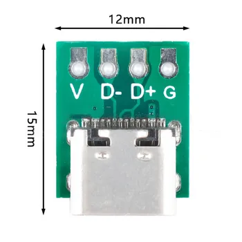5-20 ADET USB 3.1 Tip C Konnektör Jakı Bağlantı Noktası 16 Pin Test PCB kartı Adaptörü 16P konektör soket Veri hat teli Kablo Transferi 4