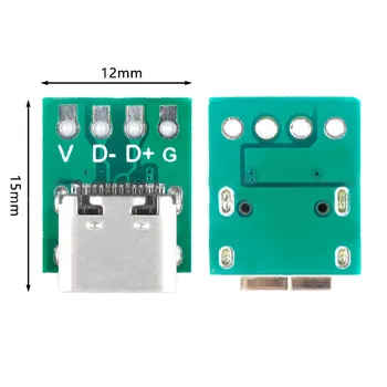 5-20 ADET USB 3.1 Tip C Konnektör Jakı Bağlantı Noktası 16 Pin Test PCB kartı Adaptörü 16P konektör soket Veri hat teli Kablo Transferi 5