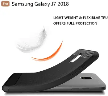 Samsung Galaxy J7 2018 kılıf Fırçalanmış TPU Darbeye Dayanıklı Esnek TPU Kauçuk Koruyucu cep telefonu Kapak için Samsung J7 2017 2018 Pro