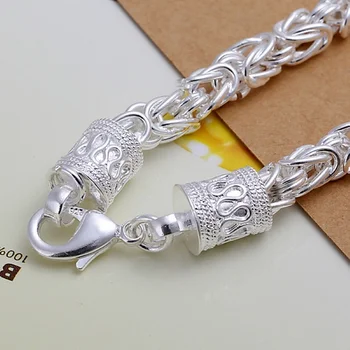 Retro elemanları popüler moda Gümüş renk Takı Kadın Erkek hediyeler güzel güzel Bilezikler zincir düğün ücretsiz kargo H096