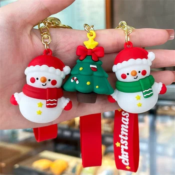 Sevimli karikatür Noel anahtarlık sevgilisi hediye Noel kardan adam Noel Baba anahtar zincirleri araba kolye çanta sallanan takı anahtarlık 4