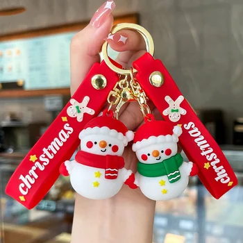 Sevimli karikatür Noel anahtarlık sevgilisi hediye Noel kardan adam Noel Baba anahtar zincirleri araba kolye çanta sallanan takı anahtarlık 5
