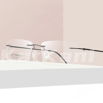KatKanı erkek Süper Elastik Alaşım Çerçevesiz Gözlük Çerçeve Iş Süper Hafif Miyopi Optik Reçete Gözlük Çerçeve K6036